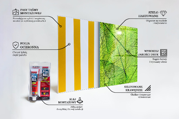 Paneles de vidrio para la cocina Textura de hoja verde