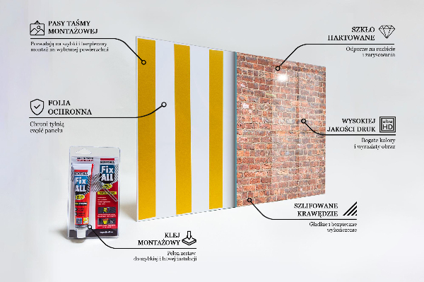 Paneles de vidrio para la cocina Textura de pared de ladrillo