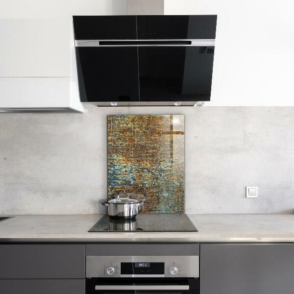 Paneles de vidrio para la cocina Textura de metal viejo