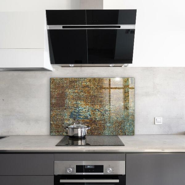 Paneles de vidrio para la cocina Textura de metal viejo