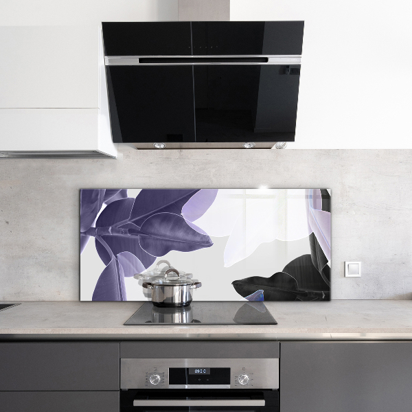 Paneles de vidrio para la cocina Ilustración de hojas exóticas