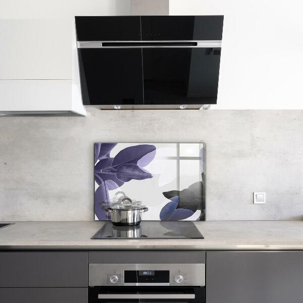 Paneles de vidrio para la cocina Ilustración de hojas exóticas