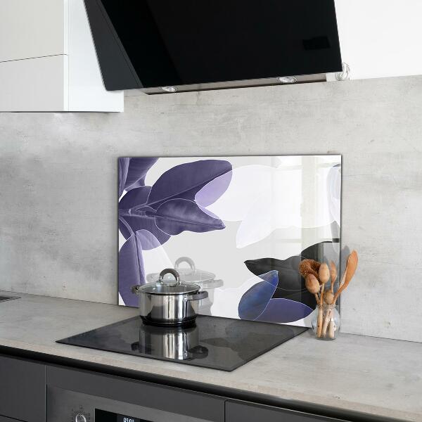 Paneles de vidrio para la cocina Ilustración de hojas exóticas