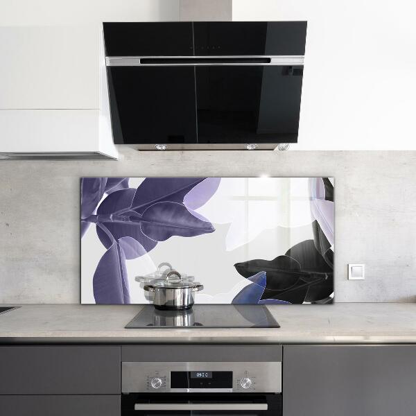 Paneles de vidrio para la cocina Ilustración de hojas exóticas