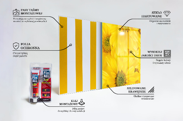 Paneles de vidrio para la cocina Flores amarillas de verano