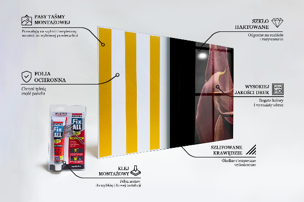 Paneles de vidrio para la cocina Hoja delicada elegante