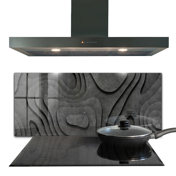 Paneles de vidrio para la cocina Abstracción de textura gris