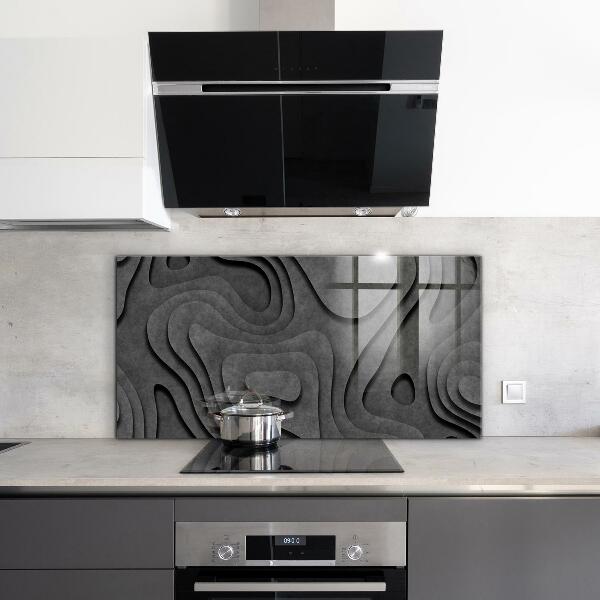 Paneles de vidrio para la cocina Abstracción de textura gris