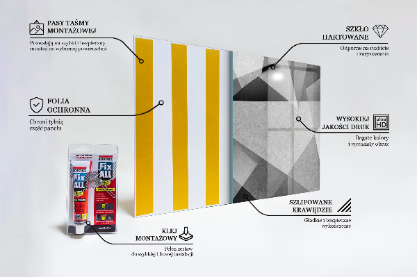 Paneles de vidrio para la cocina Abstracción geométrica gris