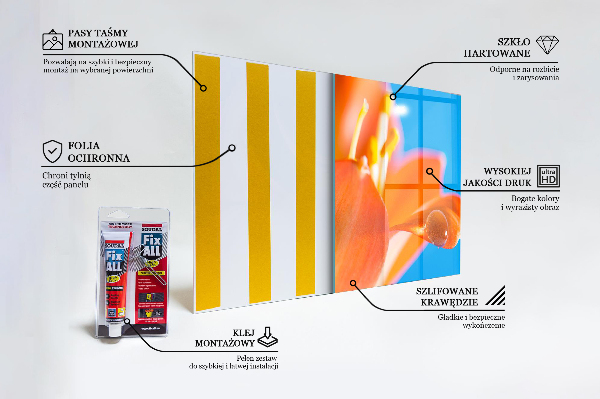 Paneles de vidrio para la cocina Flor naranja