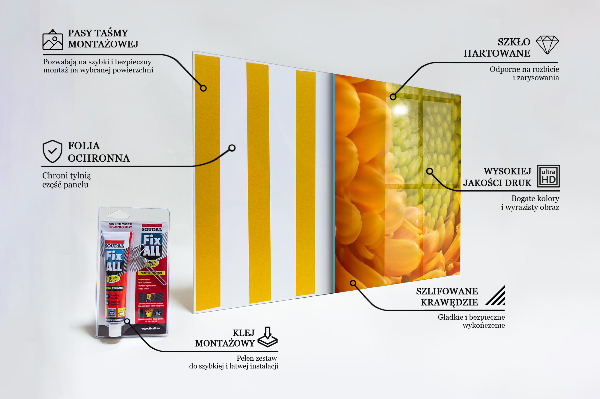 Paneles de vidrio para la cocina Gerbera flor naranja