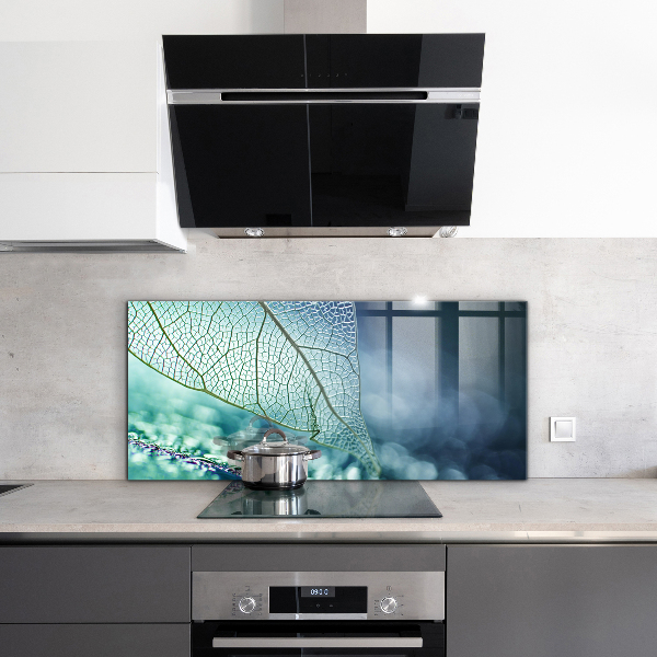 Paneles de vidrio para la cocina Textura de hoja delicada