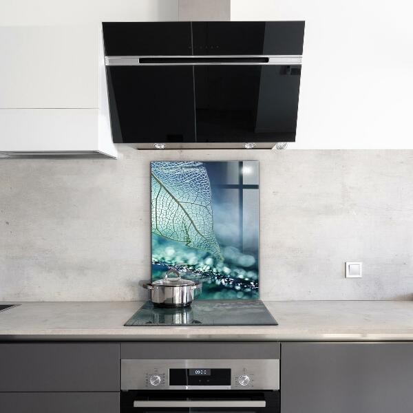 Paneles de vidrio para la cocina Textura de hoja delicada