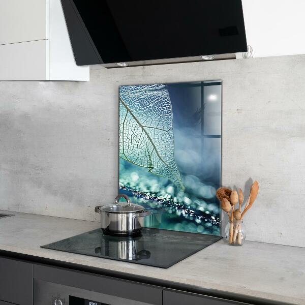 Paneles de vidrio para la cocina Textura de hoja delicada