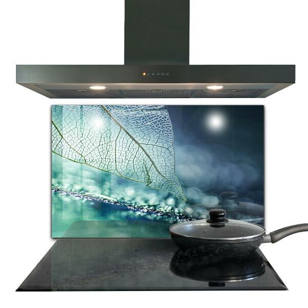 Paneles de vidrio para la cocina Textura de hoja delicada