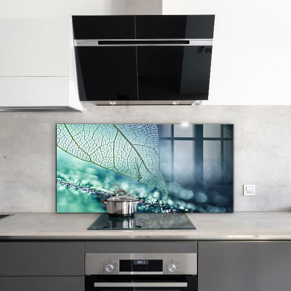 Paneles de vidrio para la cocina Textura de hoja delicada