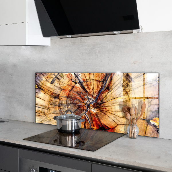 Paneles de vidrio para la cocina Granos de madera naturales