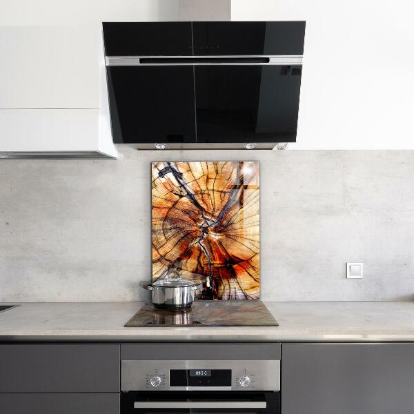 Paneles de vidrio para la cocina Granos de madera naturales