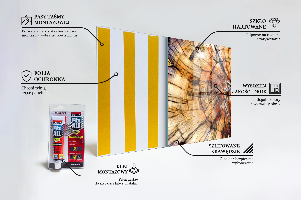 Paneles de vidrio para la cocina Granos de madera naturales