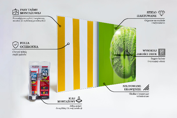 Paneles de vidrio para la cocina Hoja de helecho verde
