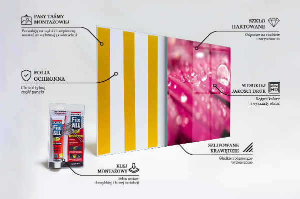Paneles de vidrio para la cocina Flor rosa planta