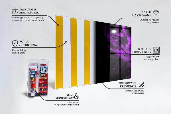 Paneles de vidrio para la cocina Humo abstracto rosa púrpura