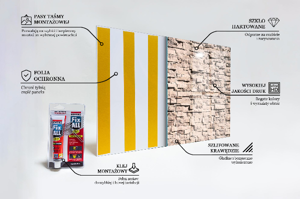 Paneles de vidrio para la cocina Ladrillo de piedra natural