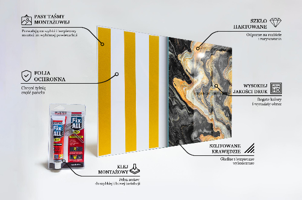 Paneles de vidrio para la cocina Arte moderno de mármol