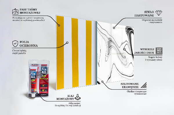Paneles de vidrio para la cocina Acuarela monocromática