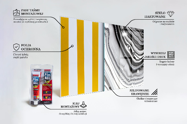Paneles de vidrio para la cocina Abstracción monocromática