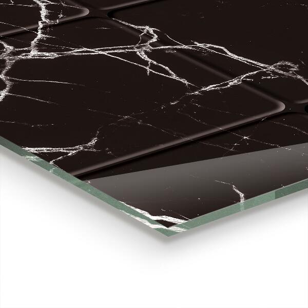 Paneles de vidrio para la cocina Textura de mármol negro