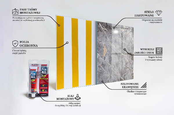 Paneles de vidrio para la cocina Piedra de mármol de granito gris