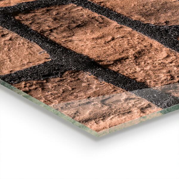 Paneles de vidrio para la cocina Pared de ladrillo natural