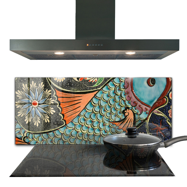 Paneles de pared Cerámica vintage de peces mosaicos