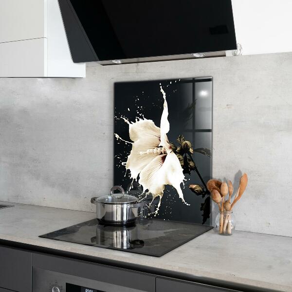 Paneles de vidrio para la cocina Flor blanca abstracta