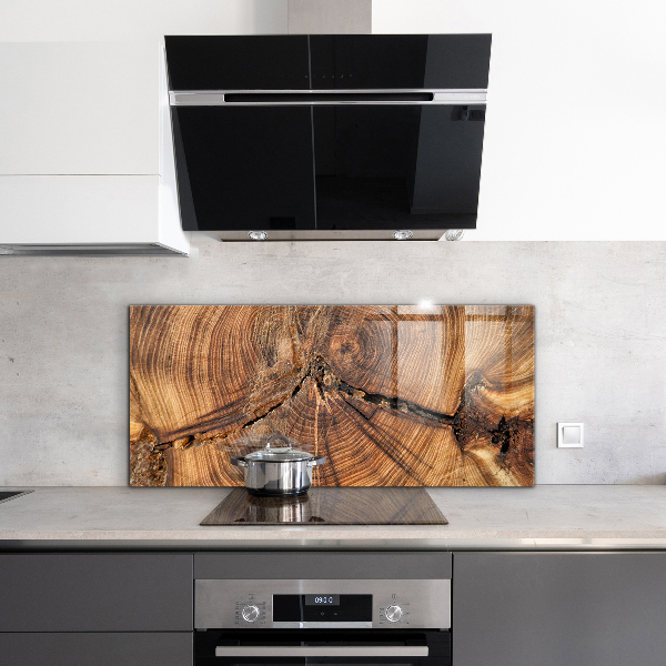 Paneles de vidrio para la cocina Textura del tronco