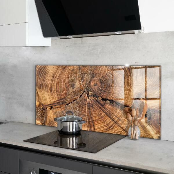 Paneles de vidrio para la cocina Textura del tronco