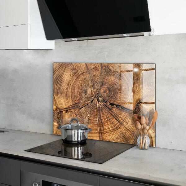 Paneles de vidrio para la cocina Textura del tronco