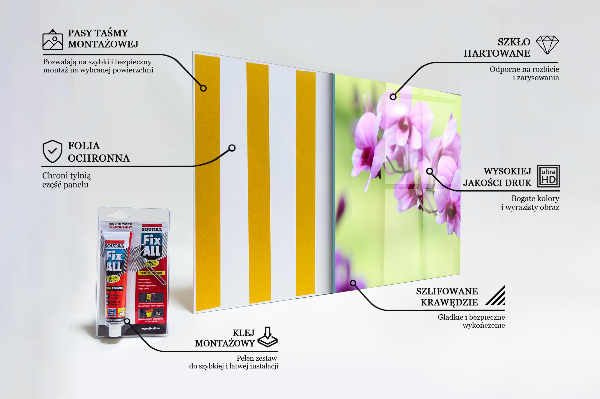 Paneles de vidrio para la cocina Orquídea morada