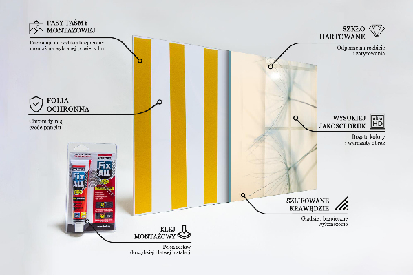 Paneles de vidrio para la cocina Hermoso y delicado diente de león