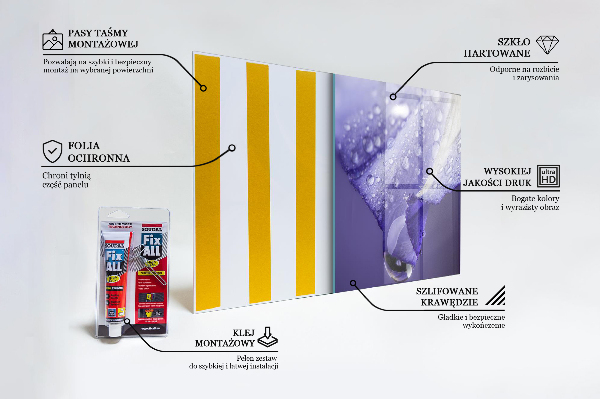 Paneles de vidrio para la cocina Pétalo de flor morada