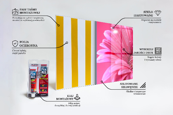 Paneles de vidrio para la cocina Detalles de la naturaleza de la flor rosa