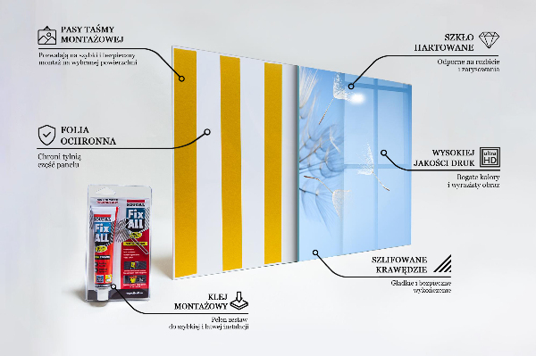 Paneles de vidrio para la cocina Dientes de león delicados
