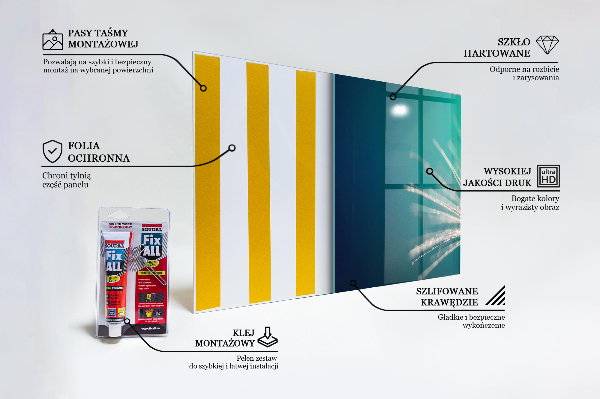 Paneles de vidrio para la cocina Diente de león con una gota de rocío