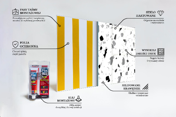 Paneles de vidrio para la cocina Terrazo monocromo