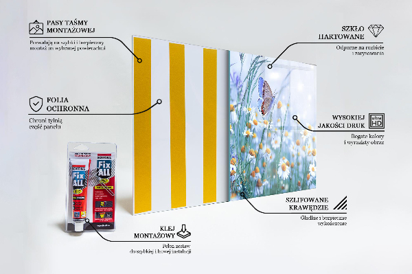 Paneles de vidrio para la cocina Flor de mariposa de prado de verano