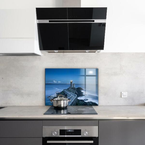 Paneles de vidrio para la cocina Faro al anochecer