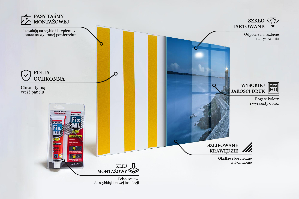 Paneles de vidrio para la cocina Faro al anochecer