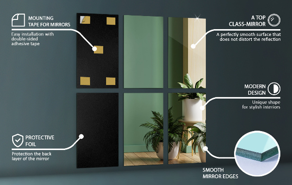 Azulejos tipo espejo 6 ud 30x16 cm