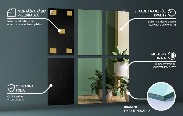 Azulejos tipo espejo 6 ud 30x16 cm